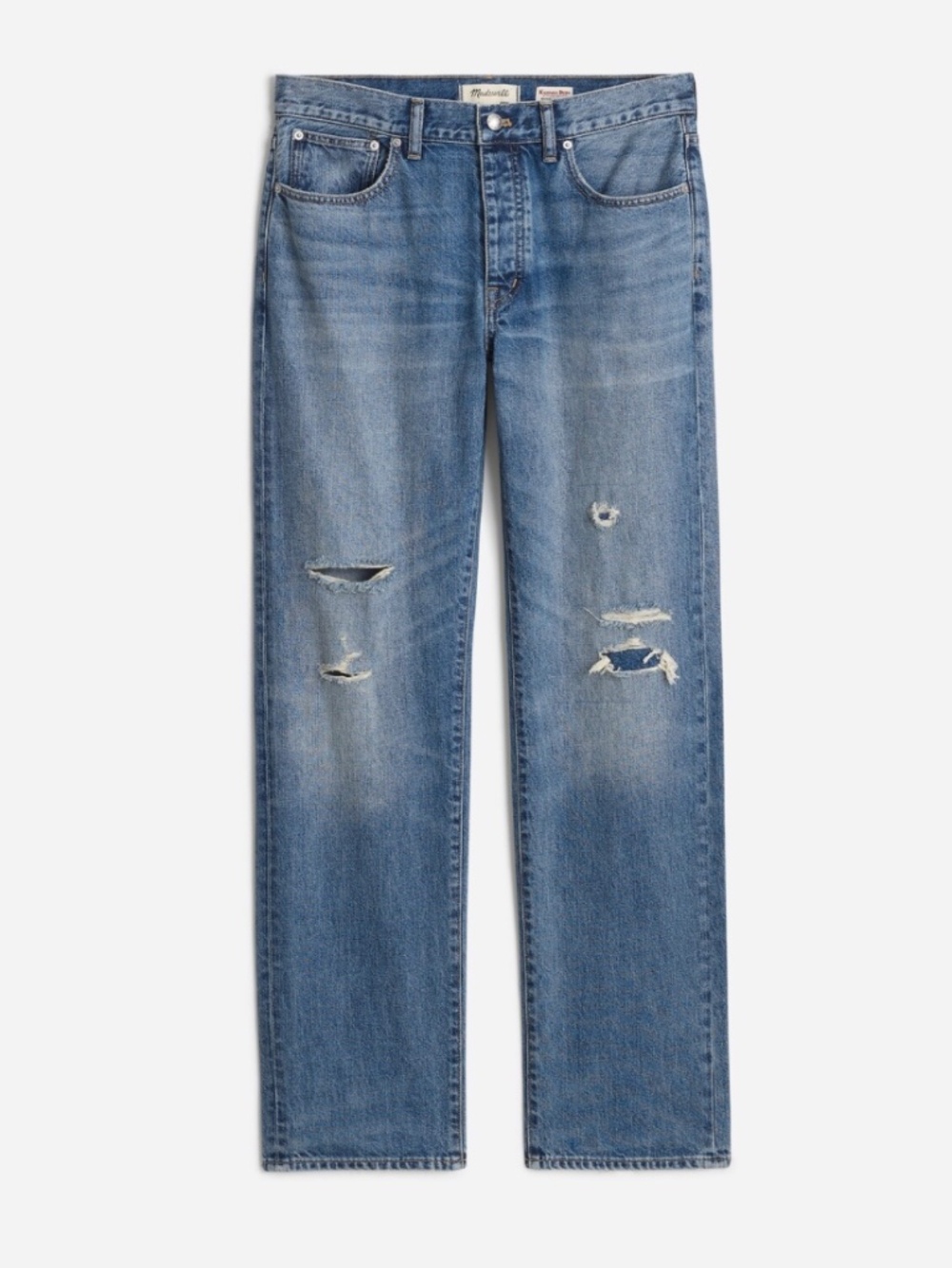 Madewell x Kaihara Denim Dean Easy Straight Jean in Greenburg Wash